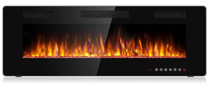 BOSSIN Ultra-Thin Silence Linear Electric Fireplace, Recessed Wall Mounted Fireplace