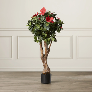 Artificial Hibiscus Flowering Tree in Pot