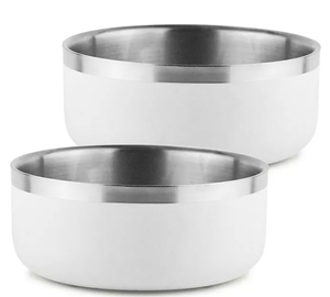 LOT OF 4 Double-Walled Dog Bowl w Silicone Feet