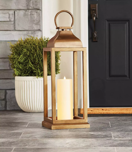 Members Mark 28 Bronze Lantern with Flameless Pillar Candle