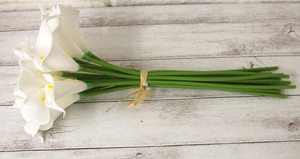 LOT OF 72 Ooki 14pc White Real Touch Artificial Calla Lily Flower