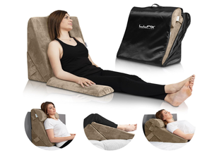 Lunix LX6 3pcs Orthopedic Bed Wedge Pillow Set, Post Surgery Memory Foam for Back, Leg and Knee Pain Relief
