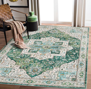 6x9 Area Rugs - Anti-Slip Backing Washable Rug (Green,6x9)