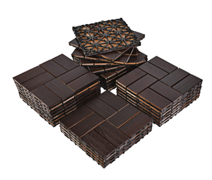 27PCS Wood Interlocking Deck Tiles 11.8x11.8, Patio Flooring, Espresso