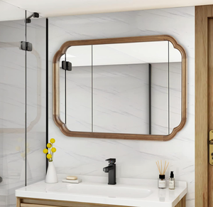 Rounded Corner Arch Farmhouse Bathroom Mirror