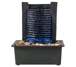 Pure Garden Indoor Lighted Waterfall Tabletop Water Fountain With LED Lights
