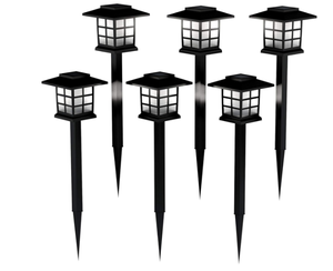 Pure Garden 50-LG1057 Pathway Coach Lights-15� Water Resistant Outdoor Stake Lighting for Garden,-Set of 6