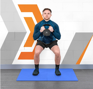 Interlocking Floor Gym Mats  24in x 24in Squares  EVA Foam Padding (Blue, Pack of 4)