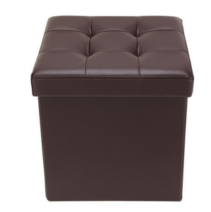 15 Folding Storage Ottoman  Footstool  Bench Brown