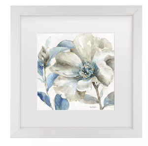 Set of 2, Indigold IV Floral Framed Wall Art, Measures 18 x 18