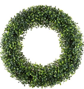 2PCS Pure Garden Outdoor Faux Boxwood Wreath