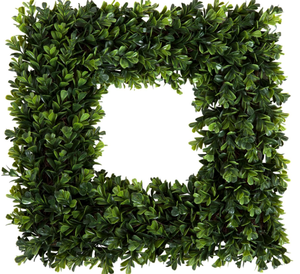 Pure Garden Square Artificial Boxwood Spring, Summer, Winter, or Fall Wreaths,