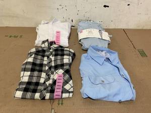 4PCS Large Womens Button Up