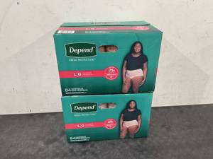 LOT OF 2 Women Depend Fresh Protection Incontinence Underwear Size Large 84 ct