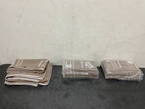 LOT OF 3 Tan 6 Piece Towel Set