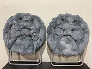 LOT OF 2 Members Mark Comfy Saucer Chair Grey