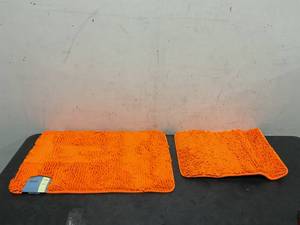 2PCS Orange Bathroom Rugs