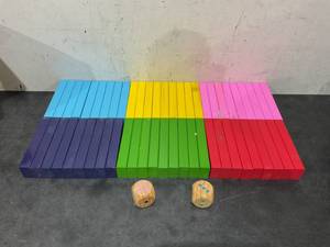 Hey Play Nontraditional Giant Wooden Blocks Tower Stacking Game with Dice