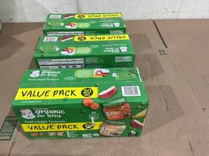 LOT OF 3 Gerber 20 Jars 1St Foods Organic Baby Food Fruit & Veggie Value Pack