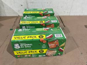 LOT OF 3 Gerber 20 Jars 1St Foods Organic Baby Food Fruit & Veggie Value Pack