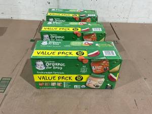 LOT OF 3 Gerber 20 Jars 1St Foods Organic Baby Food Fruit & Veggie Value Pack