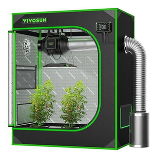 VIVOSUN Mylar Hydroponic Grow Tent with Observation Window and Floor Tray for Indoor Plant Growing