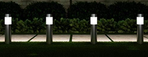 LOT OF 3 Pure Garden  Solar Path Bollard, Outdoor Stake Lighting for Garden,