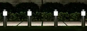 LOT OF 3 Pure Garden  Solar Path Bollard, Outdoor Stake Lighting for Garden,