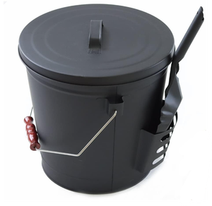 Ash Can with Lid, Shovel, 5.2 Gallon Metal Coal Ash Bucket for Fireplace, Fire Pits, Wood Burning Stoves Indoor and Outdoor,