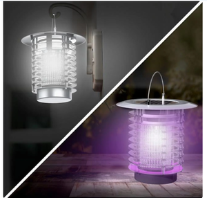 Pure Garden Solar Powered & Rechargeable LED Lantern & Bug Zapper- 2-in-1 Portable Ultraviolet Lamp