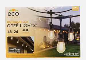 EcoScapes Outdoor LED Caf Lights (24 Bulbs, 48 Feet)