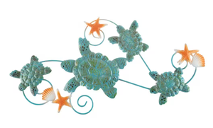 Swimming Sea Turtles Metal Wall Art