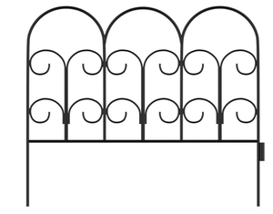 LOT OF 10 Metal Garden Fencing- Set of 5 Panels for Iris Decorative Edging Flower Beds & Landscaping- Interlocking, Flexible Design in Black