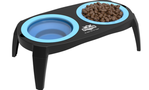 Petmaker Elevated Pet Bowls Collection with Non Slip Stand for Dogs and Cats-Removeable and Collapsible Silicone Feeder for Food and Water