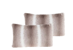 Grey an white Faux Rabbit Fur Pillows