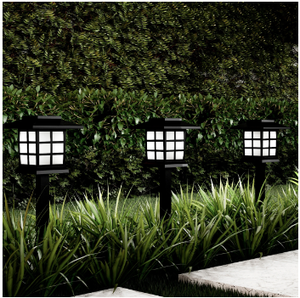 Pure Garden Solar Pathway Coach Lights - Set of 6