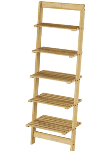 Lavish Home 5-Tier Ladder Bookshelf- Leaning Decorative Shelves