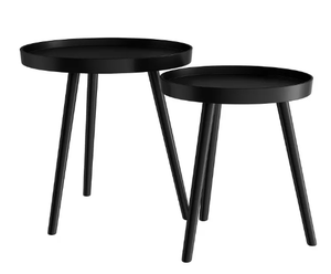 Lavish Home Nesting End Tables with Tray Top