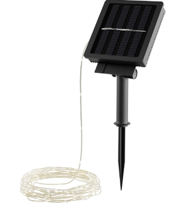 Pure Garden Solar-Powered 100 Fairy Lights, Warm White