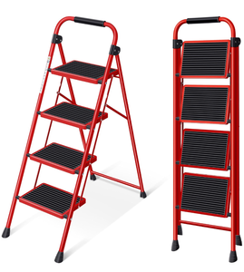 KINGRACK Folding Step Ladder 4 Steps Stool