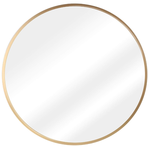 Murrey Home Circle Wall Mirror, Gold Round Metal Framed Mirror Decorative