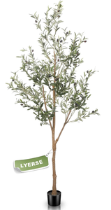 Lyverse Artificial Olive Tree Tall Potted Olive Silk Tree