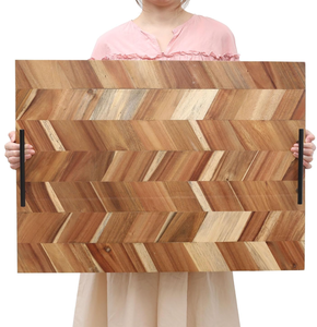 Acacia Wood Noodle Board Stove Cover with Handles, Wooden Stovetop Cover Board for Gas Stove and Electric Stove Top