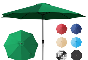 Patio Umbrella Outdoor Table Market Umbrella with 8 Sturdy Ribs