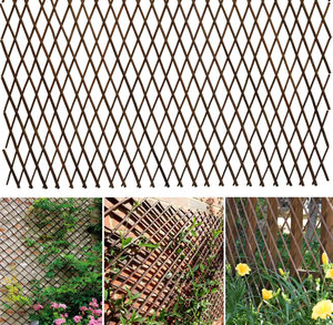 Expandable Willow Lattice Fence Panel Plant Support Garden Trellis for Climbing Vine