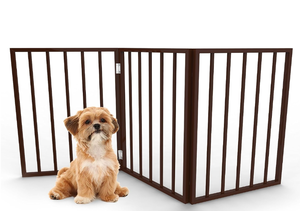 Petmaker Indoor Pet Gate - 4-Panel Folding Dog Gate for Stairs or Doorways