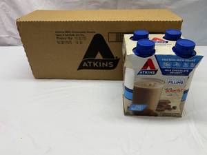 lot 262 image: 3x 4pack 11oz Atkins Protein Shake Milk Chocolate Delight3x 4pack 11oz Atkins Protein Shake Milk Chocolate Delight Best by 11272023