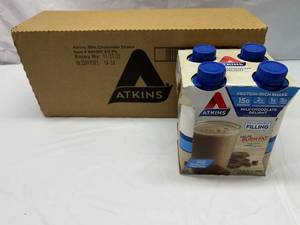 lot 264 image: 3x 4pack 11oz Atkins Protein Shake Milk Chocolate Delight3x 4pack 11oz Atkins Protein Shake Milk Chocolate Delight Best by 11272023