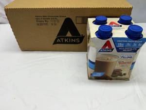lot 265 image: 3x 4pack 11oz Atkins Protein Shake Milk Chocolate Delight3x 4pack 11oz Atkins Protein Shake Milk Chocolate Delight Best by 11272023