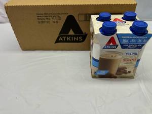 lot 267 image: 3x 4pack 11oz Atkins Protein Shake Milk Chocolate Delight3x 4pack 11oz Atkins Protein Shake Milk Chocolate Delight Best by 11272023